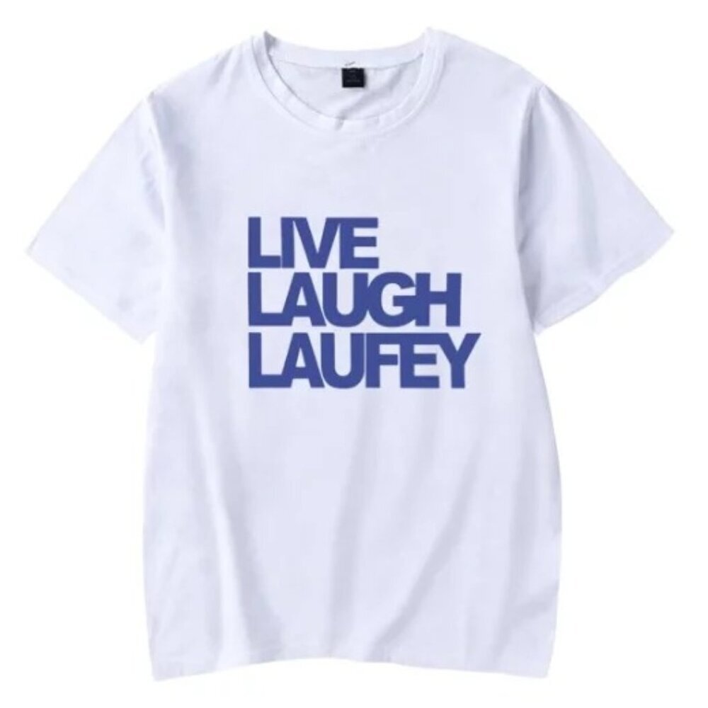 Live Laugh Laufey Shirt, Music Fan Logo Graphic Unisex Tee In White Cotton 05